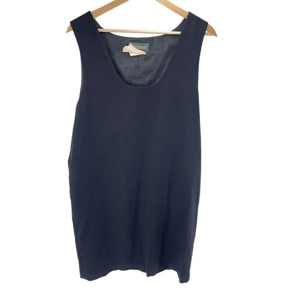 Harve Benard Womens Tank Dress Mini Sleeveless Scoopneck 100% Wool Black 10